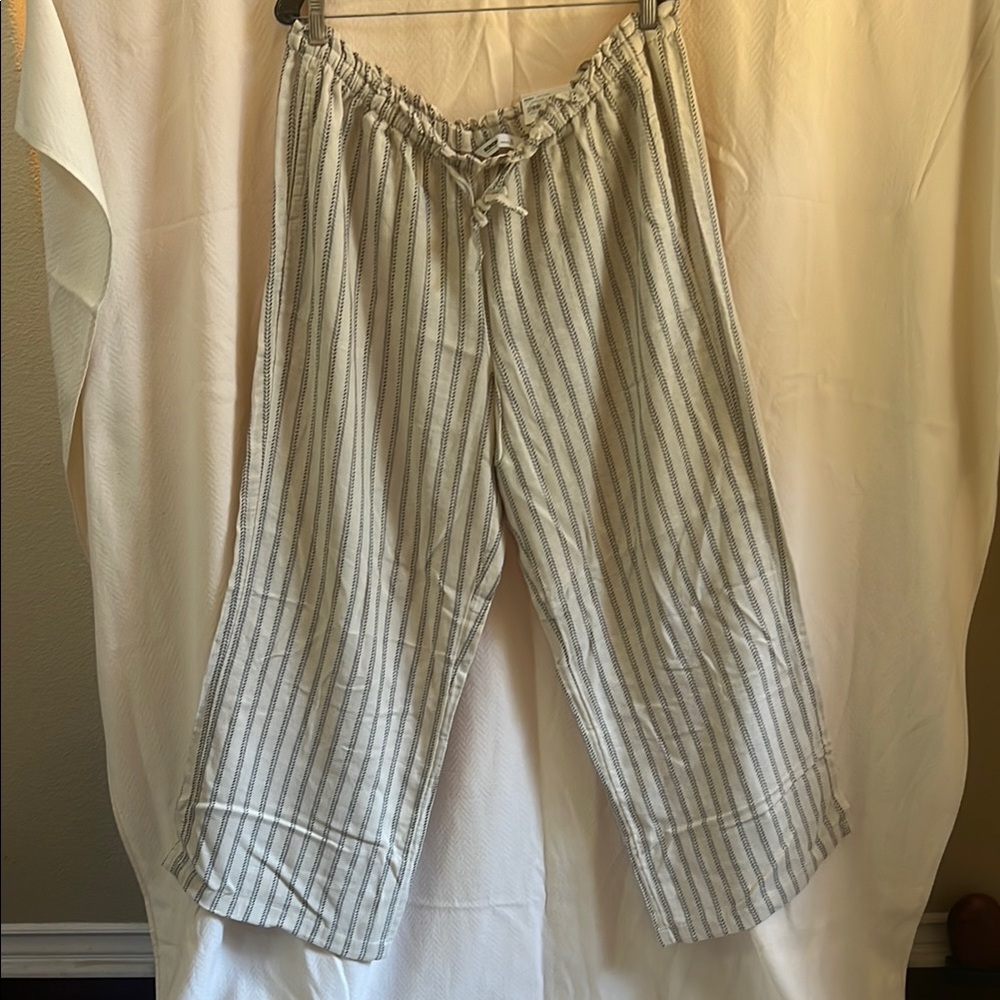 Sonoma Cream/Black Wide Leg Patterned Pants